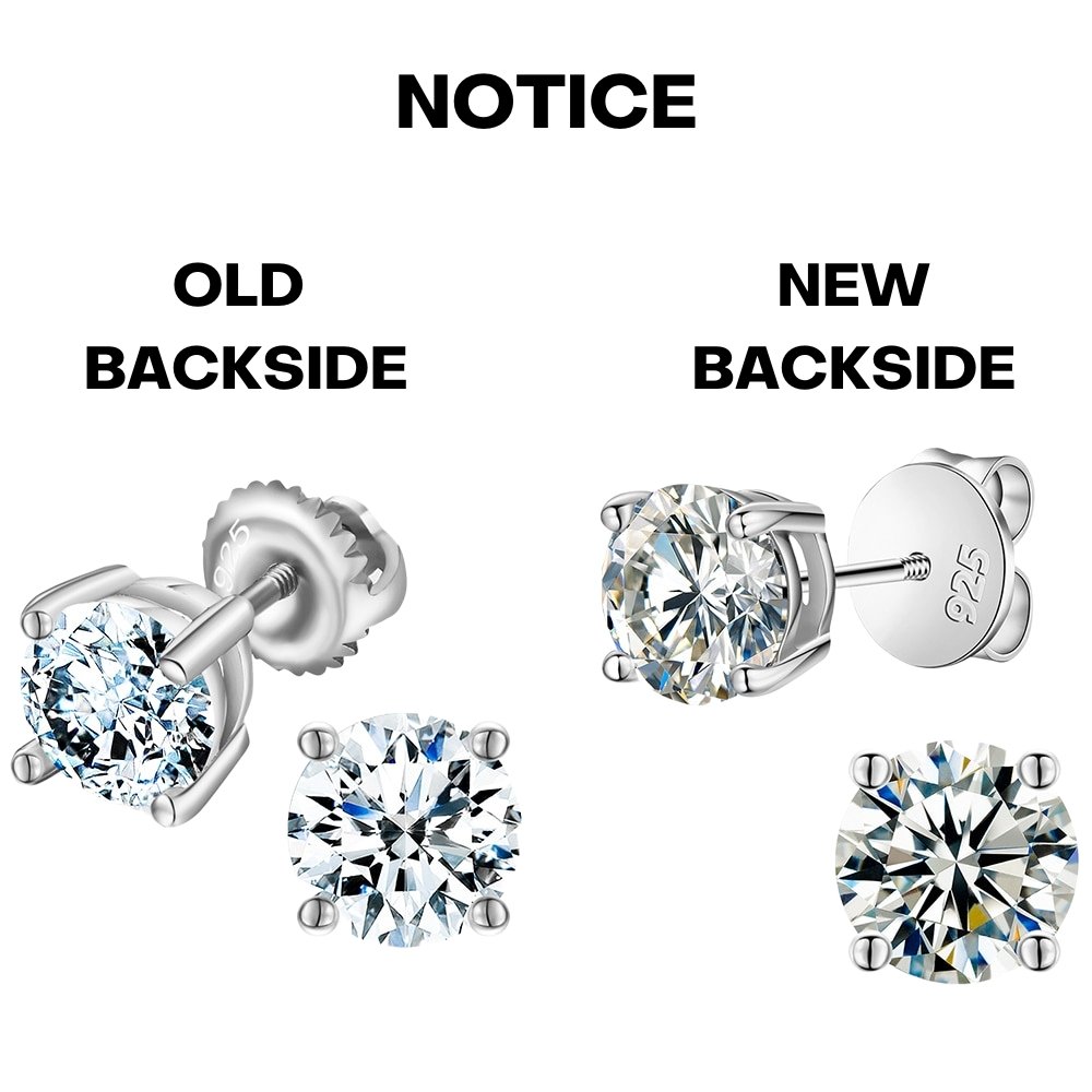 0.1-4ct Diamond Round Stud Earrings 18K x Moissanite - ICECI
