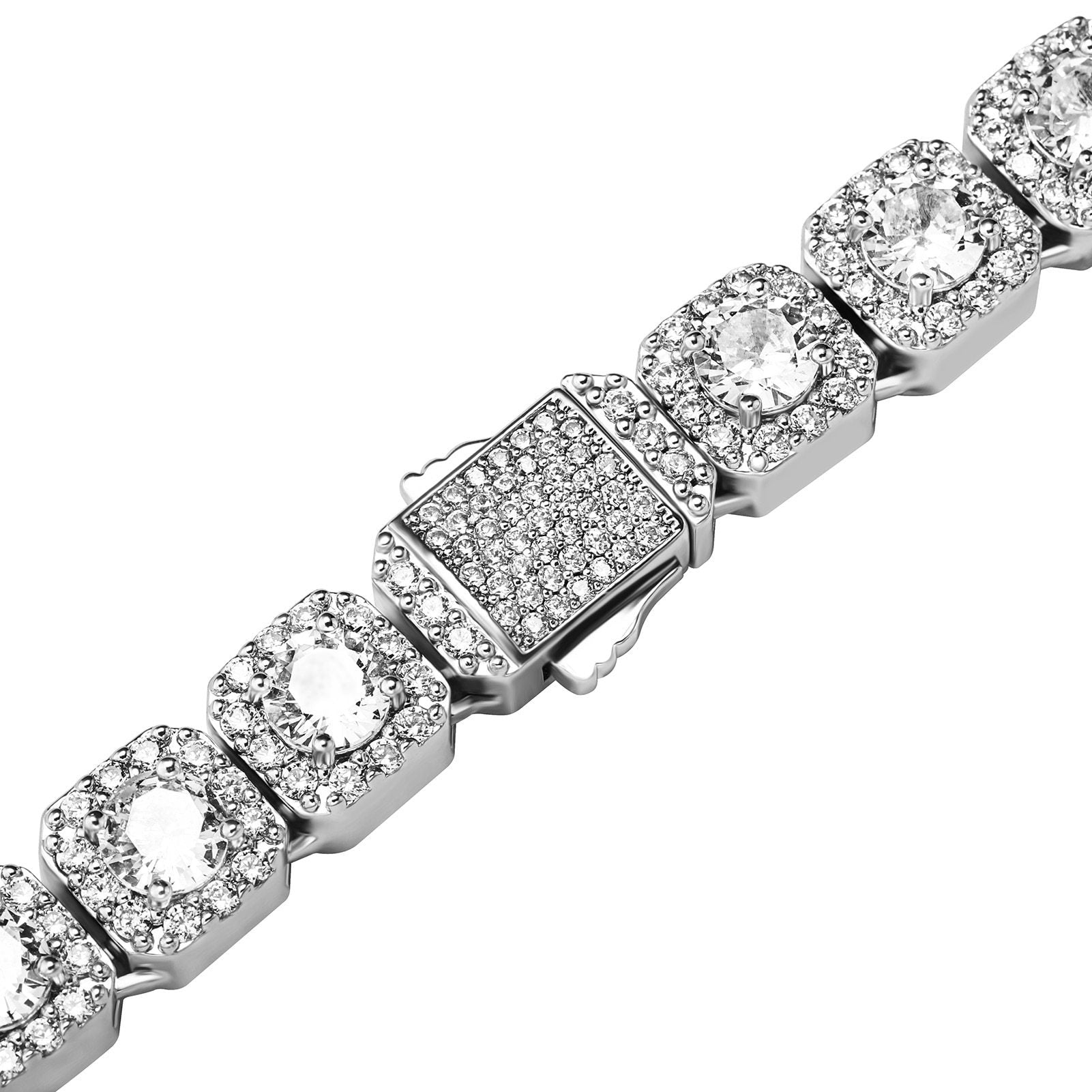 10MM CLUSTERED TENNIS BRACELET 14K - ICECI