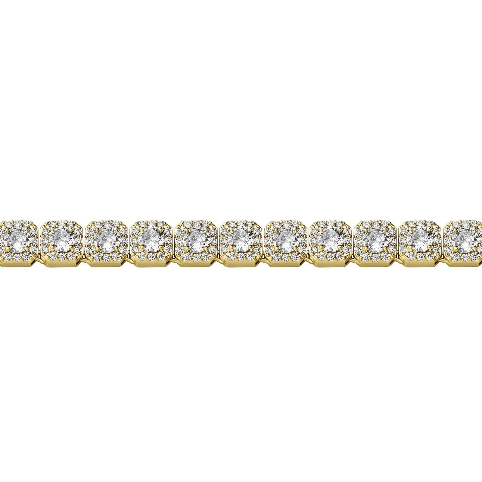10MM CLUSTERED TENNIS BRACELET 14K - ICECI