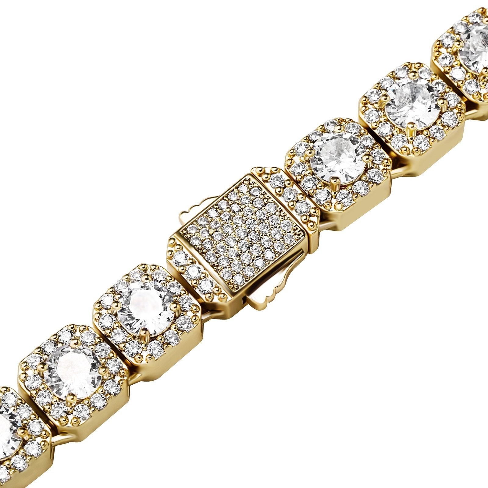 10MM CLUSTERED TENNIS CHAIN 14K - ICECI