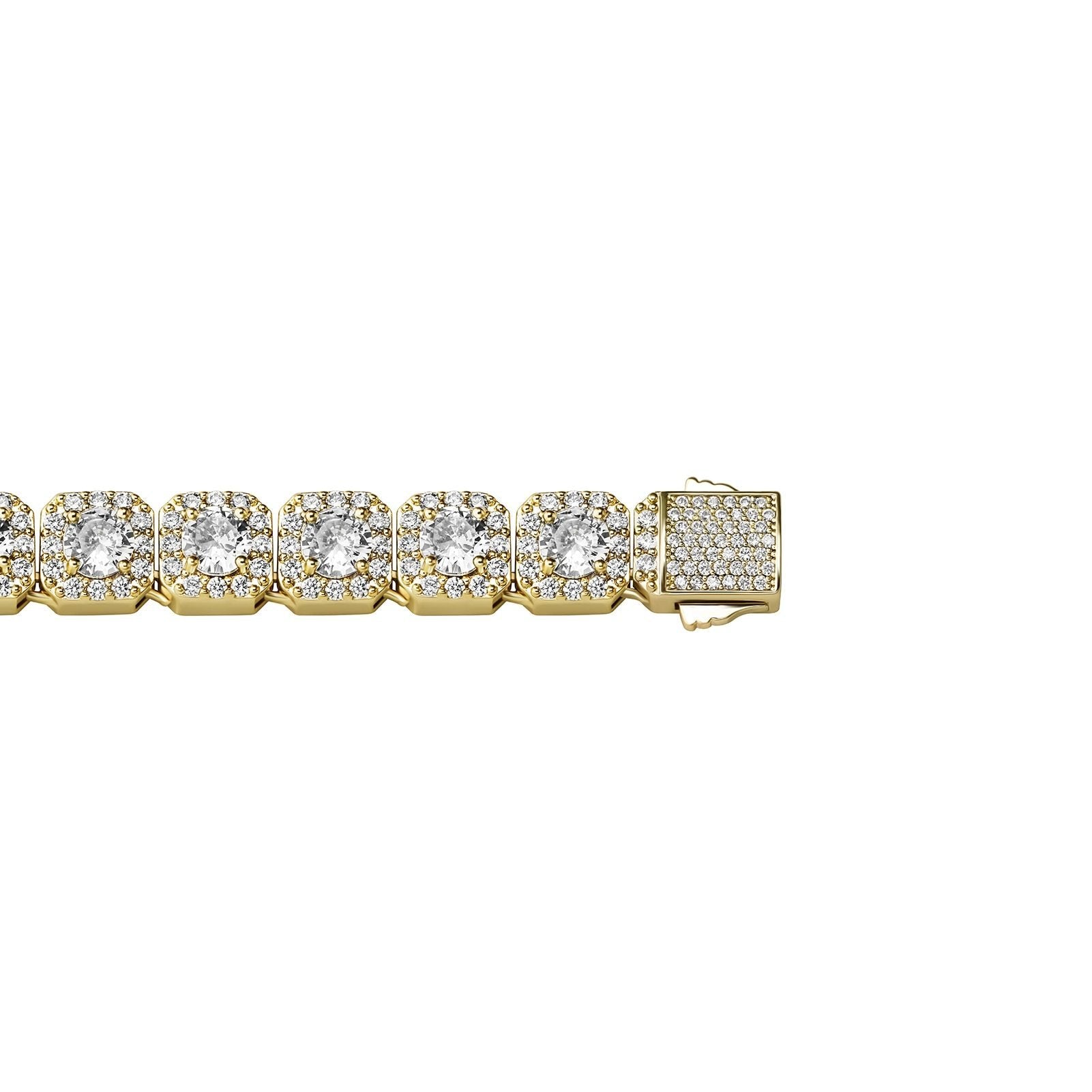 10MM CLUSTERED TENNIS CHAIN 14K - ICECI