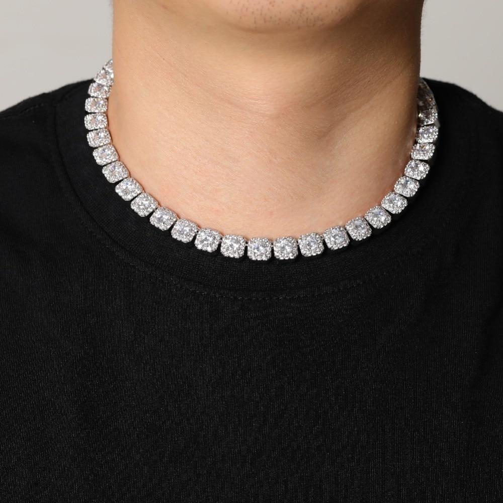 10MM CLUSTERED TENNIS CHAIN 14K - ICECI