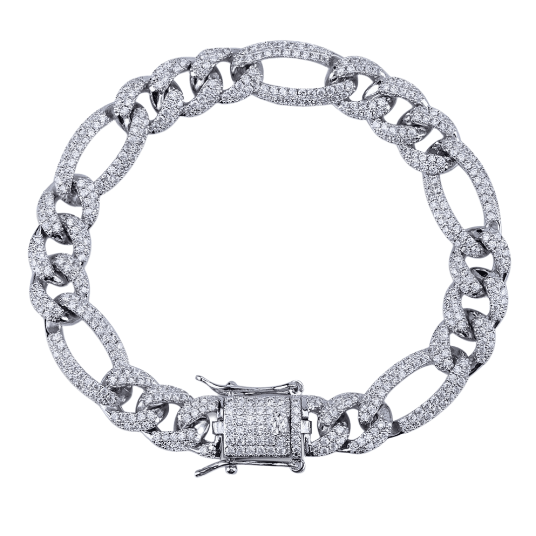 10MM FIGARO CUBAN LINK BRACELET 18K - ICECI