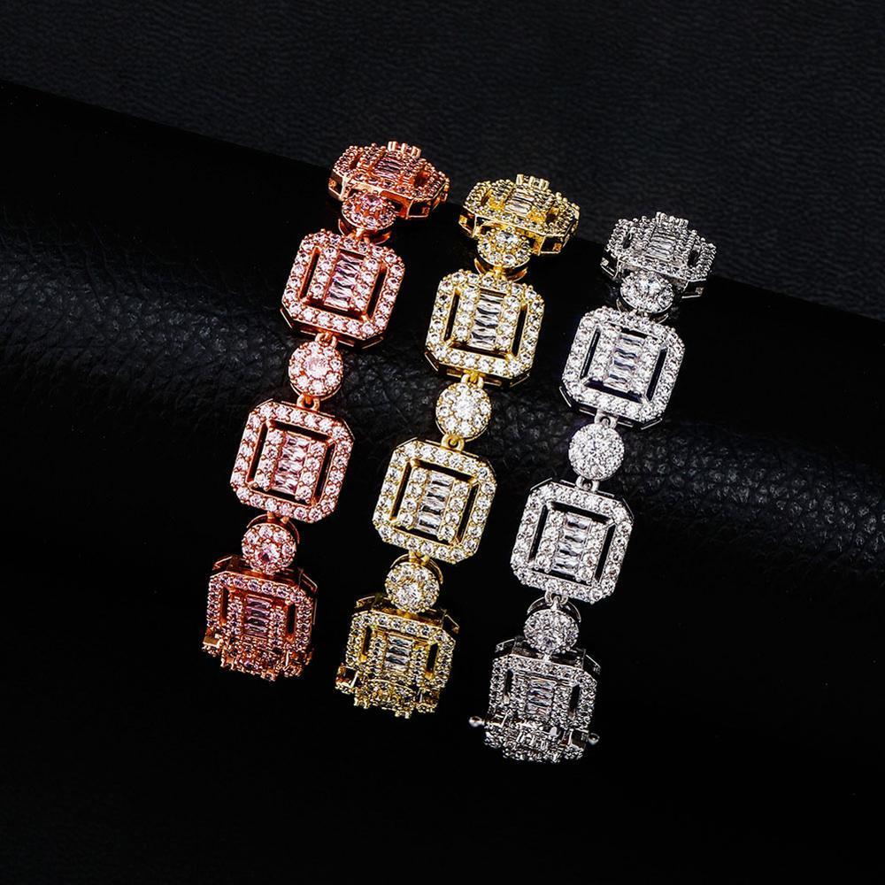 12MM BAGUETTE & ROUND BRACELET 14K - ICECI