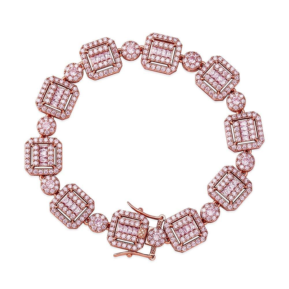 12MM BAGUETTE & ROUND BRACELET 14K - ICECI