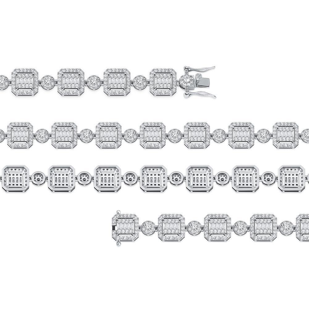 12MM BAGUETTE & ROUND BRACELET 14K - ICECI
