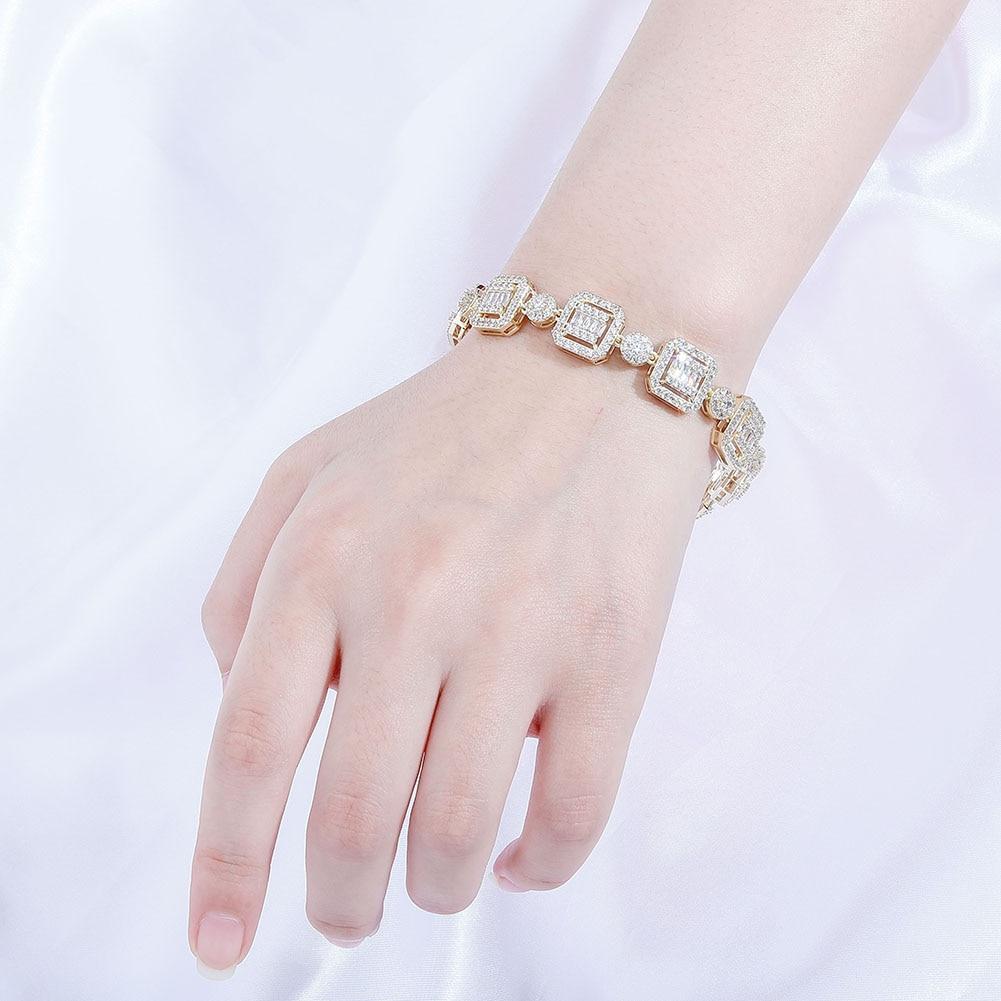 12MM BAGUETTE & ROUND BRACELET 14K - ICECI