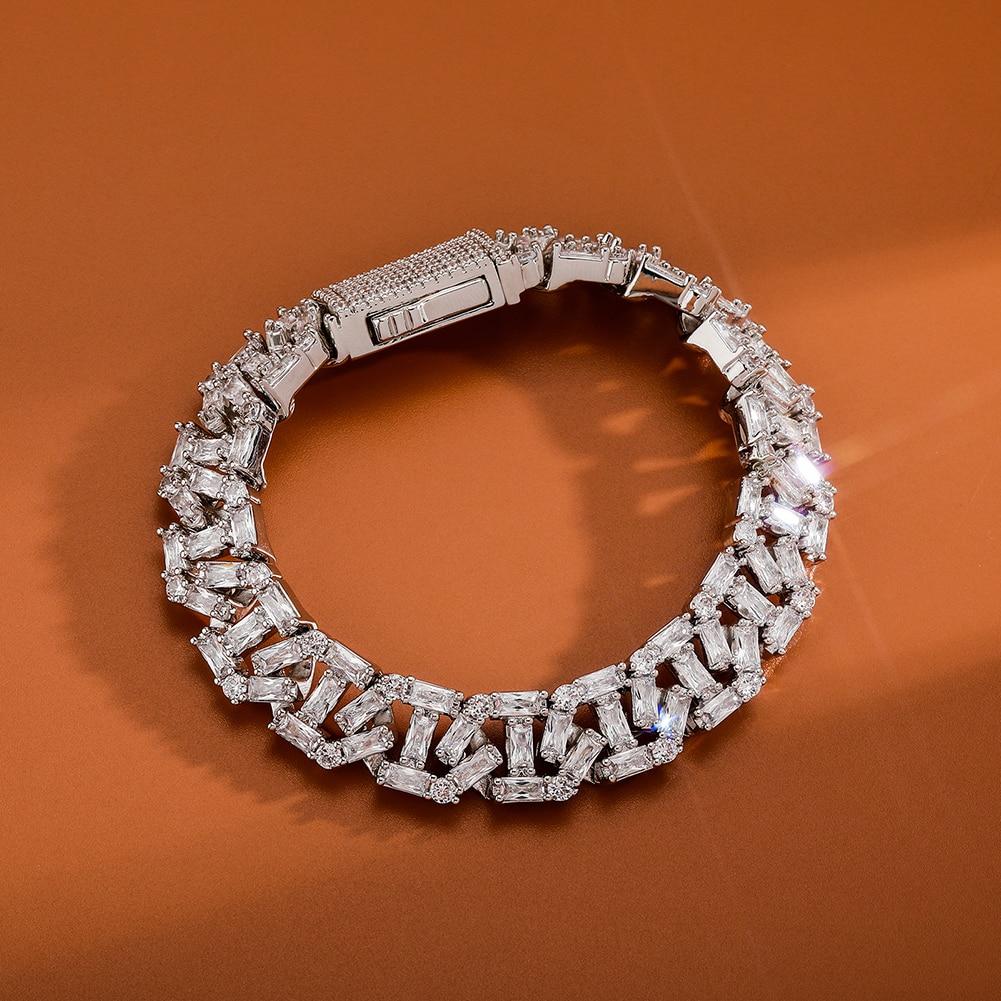 13mm Baguette Mariner Bracelet 14K - ICECI