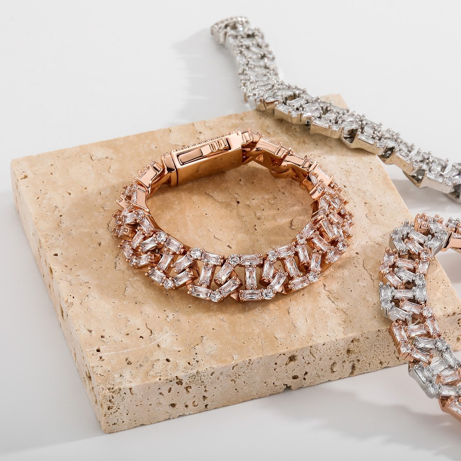 13mm Baguette Mariner Bracelet 14K - ICECI