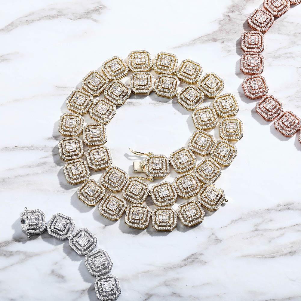 13MM BAGUETTE SOLITAIRE TENNIS CHAIN 14K - ICECI