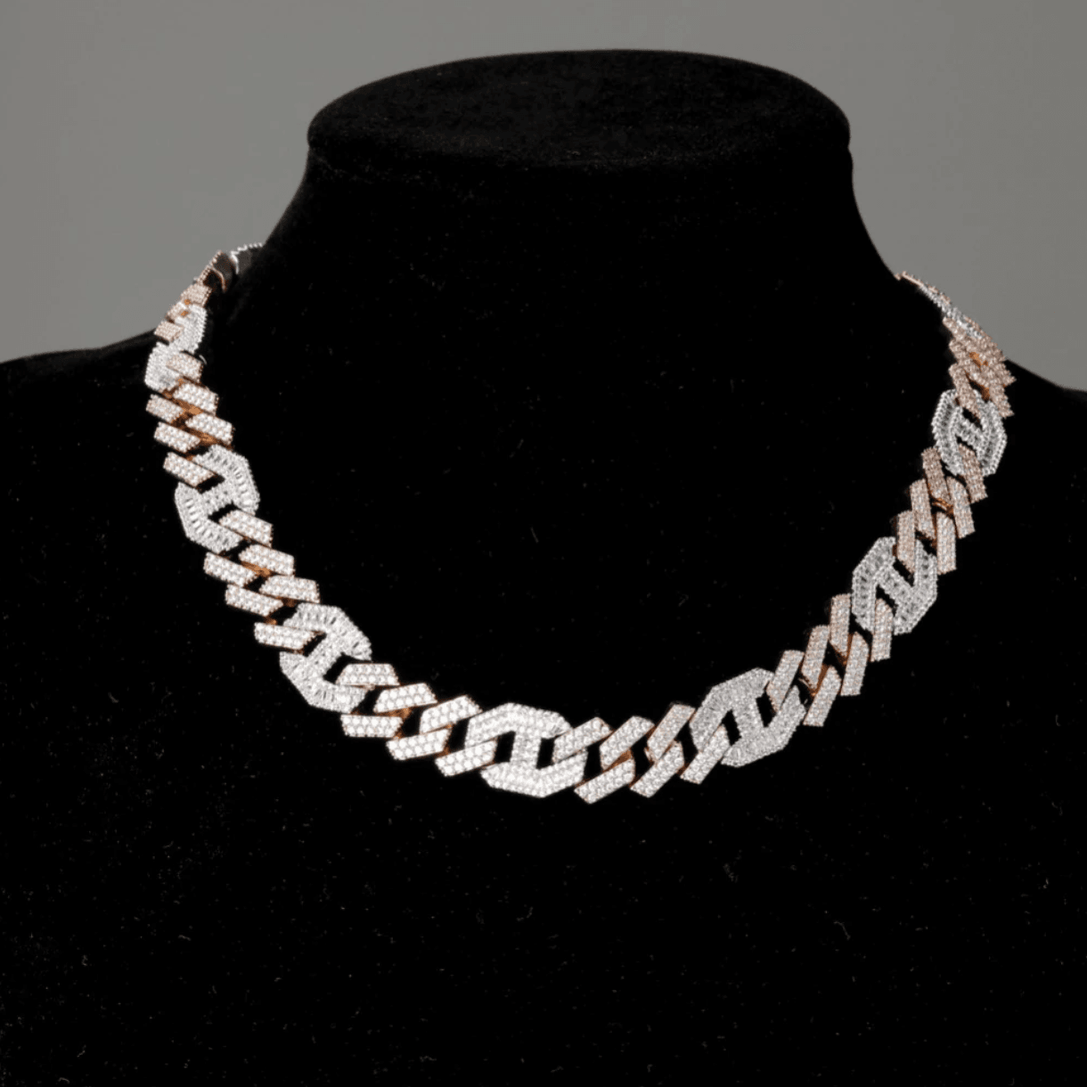 14MM PRONG BAGUETTE GUCCI CURB CHAIN 18K - ICECI