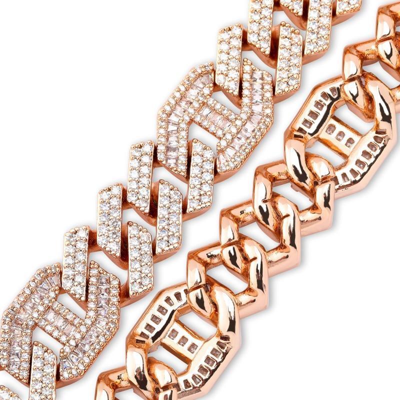 14MM PRONG BAGUETTE GUCCI CURB CHAIN 18K - ICECI