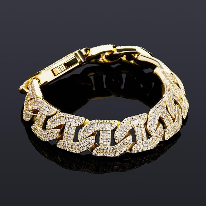 16MM BAGUETTE LINK BRACELET 14K - ICECI