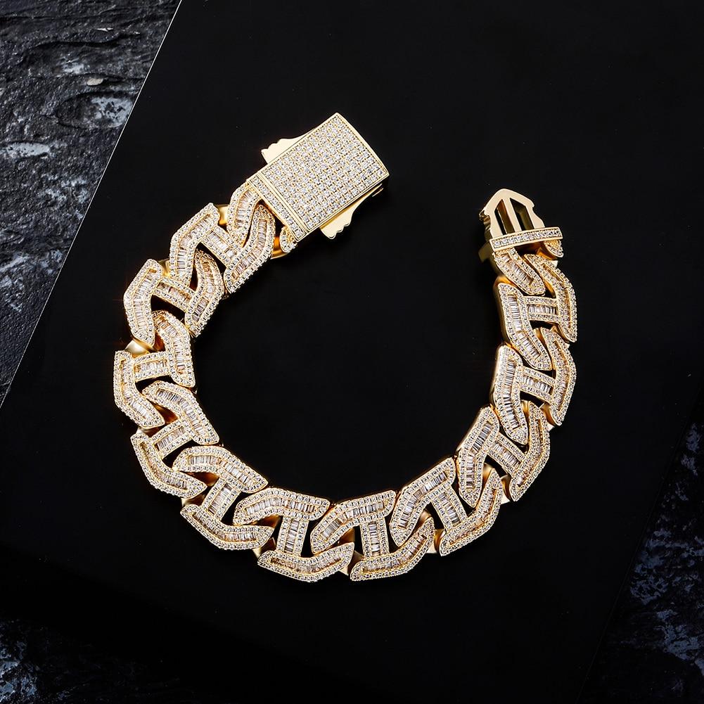 16MM BAGUETTE LINK BRACELET 14K - ICECI