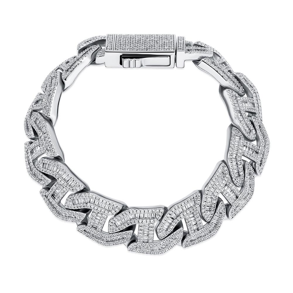 16MM BAGUETTE LINK BRACELET 14K - ICECI