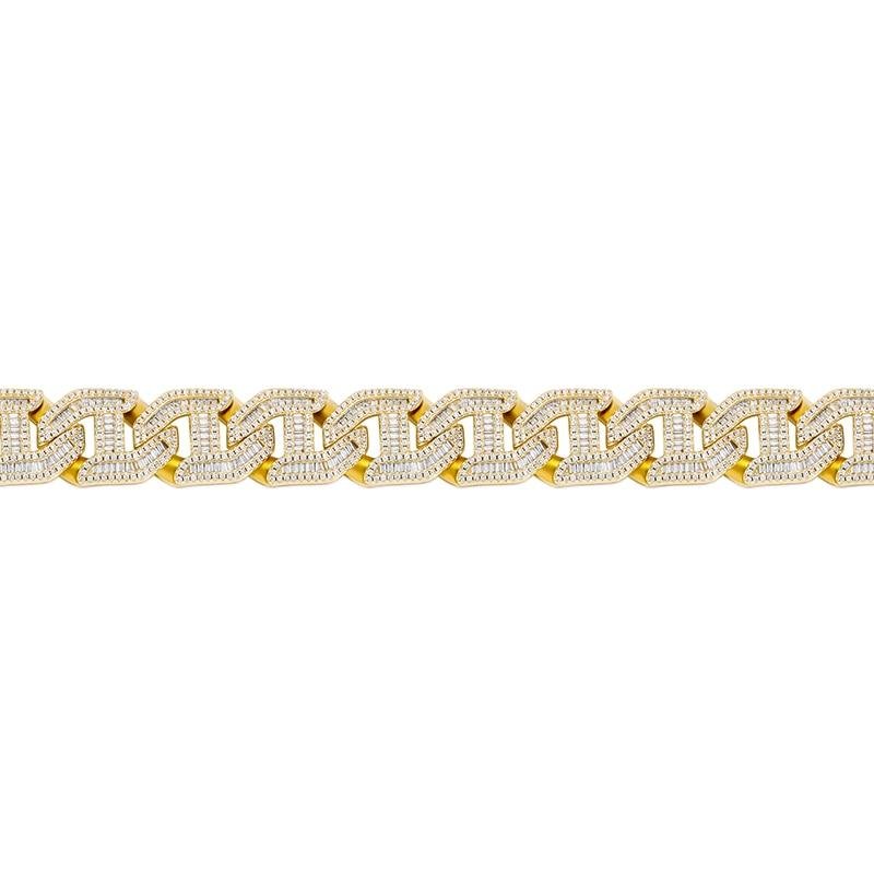 16MM BAGUETTE LINK BRACELET 14K - ICECI