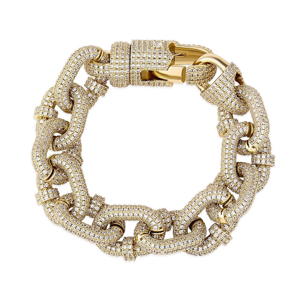 17MM CARABINER CLIP BRACELET 14K - ICECI