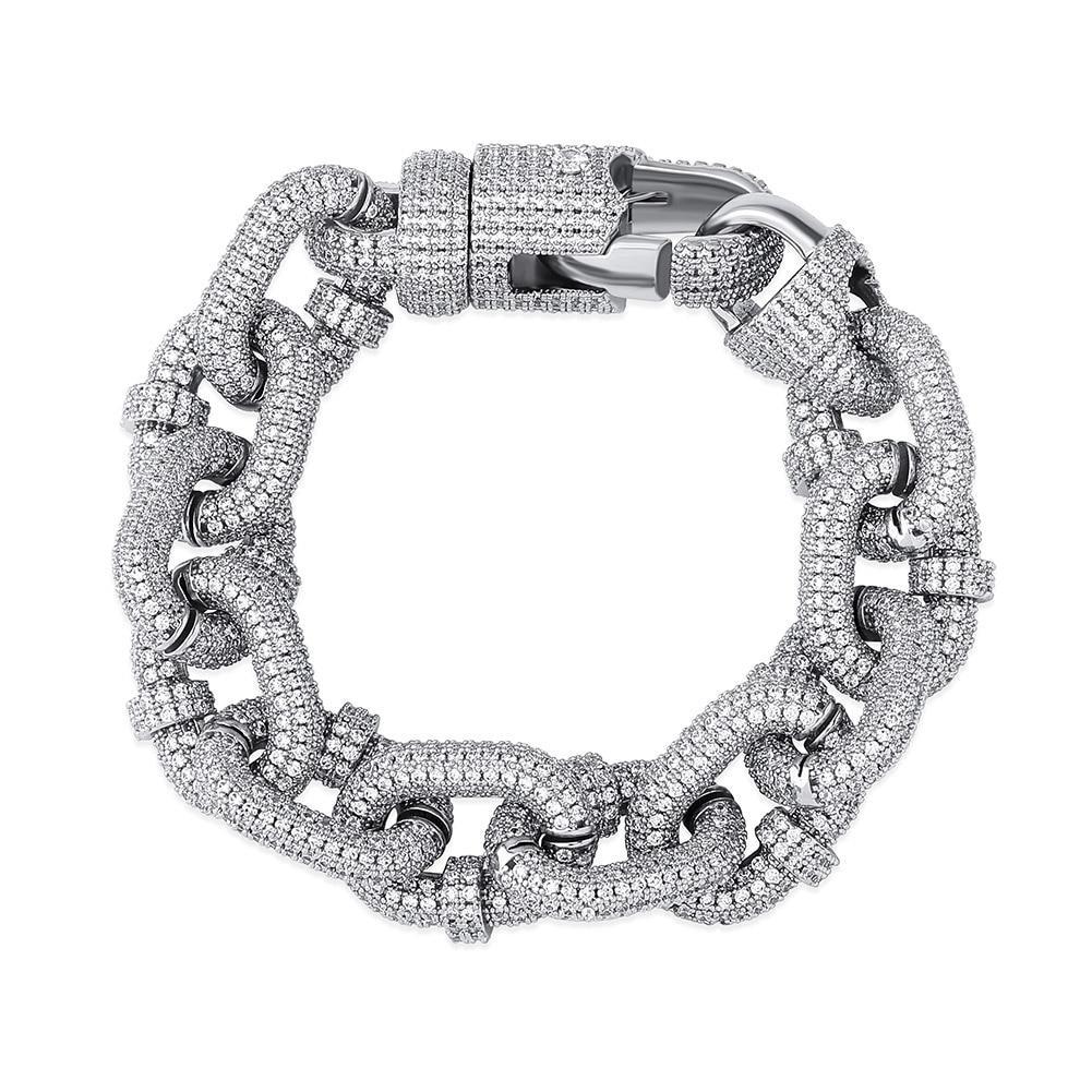 17MM CARABINER CLIP BRACELET 14K - ICECI