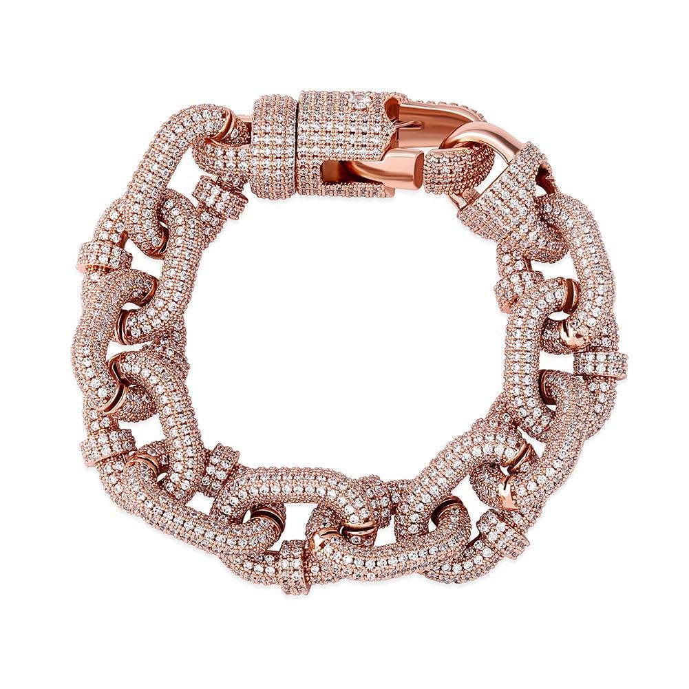17MM CARABINER CLIP BRACELET 14K - ICECI