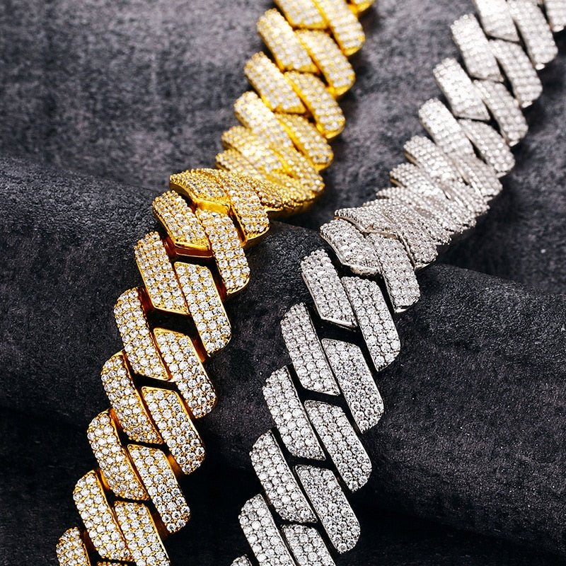 20mm Diamond Prong Link Chain 14K - ICECI