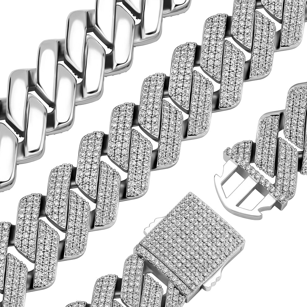 20mm Diamond Prong Link Chain 14K - ICECI