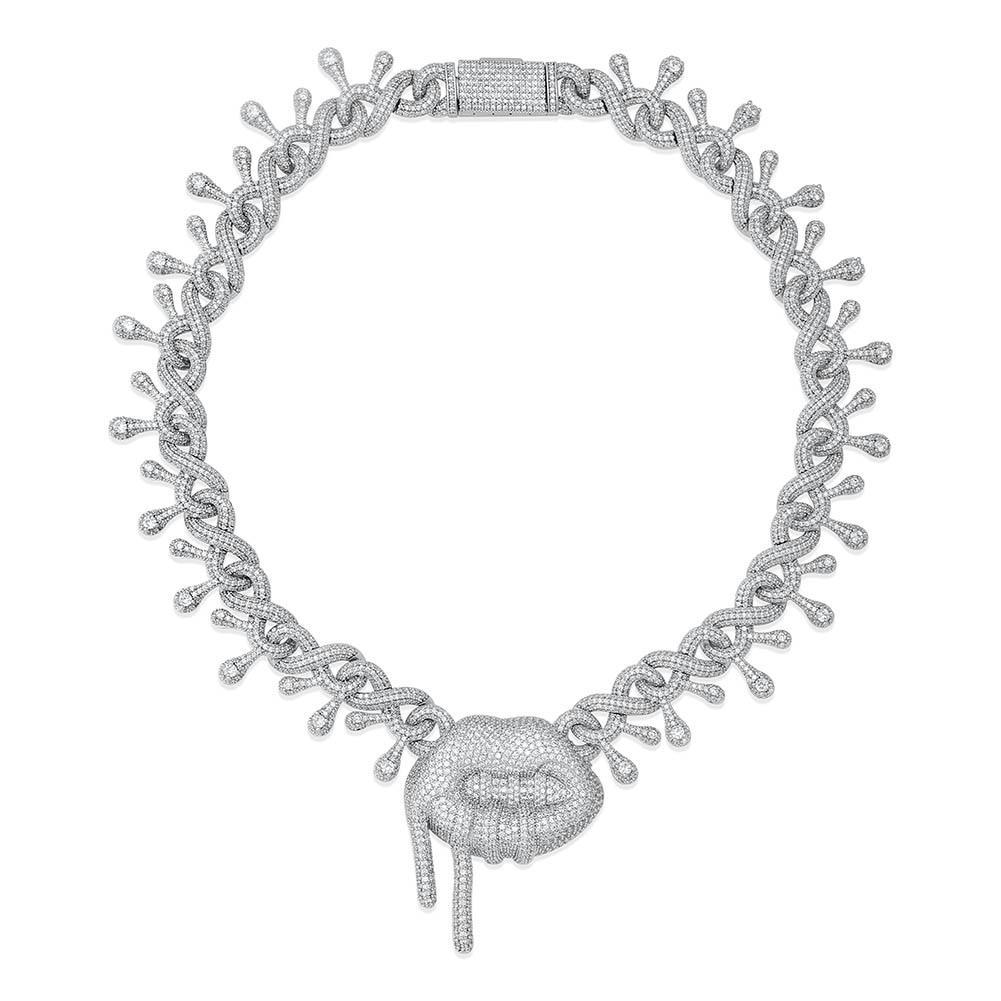 22MM INFINITY DRIP LIP CHAIN 14K - ICECI