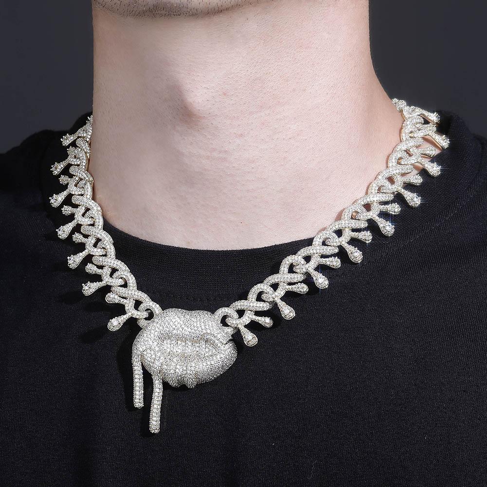 22MM INFINITY DRIP LIP CHAIN 14K - ICECI