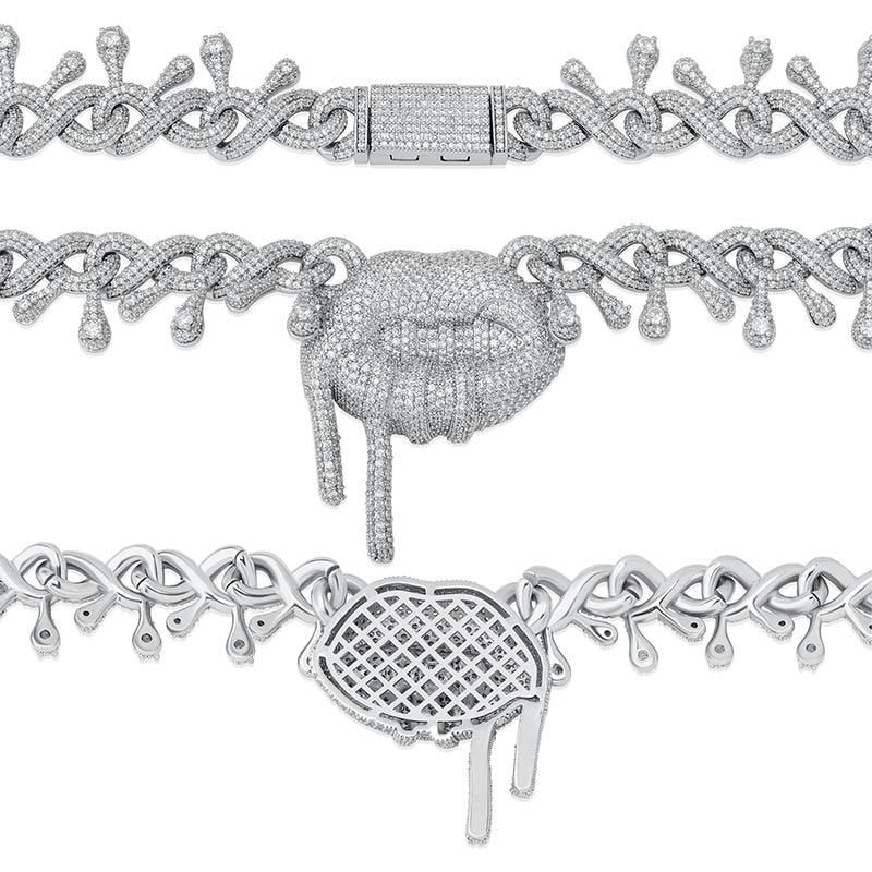 22MM INFINITY DRIP LIP CHAIN 14K - ICECI
