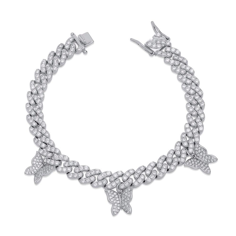 8MM BABY BUTTERFLY CUBAN BRACELET 14K - ICECI