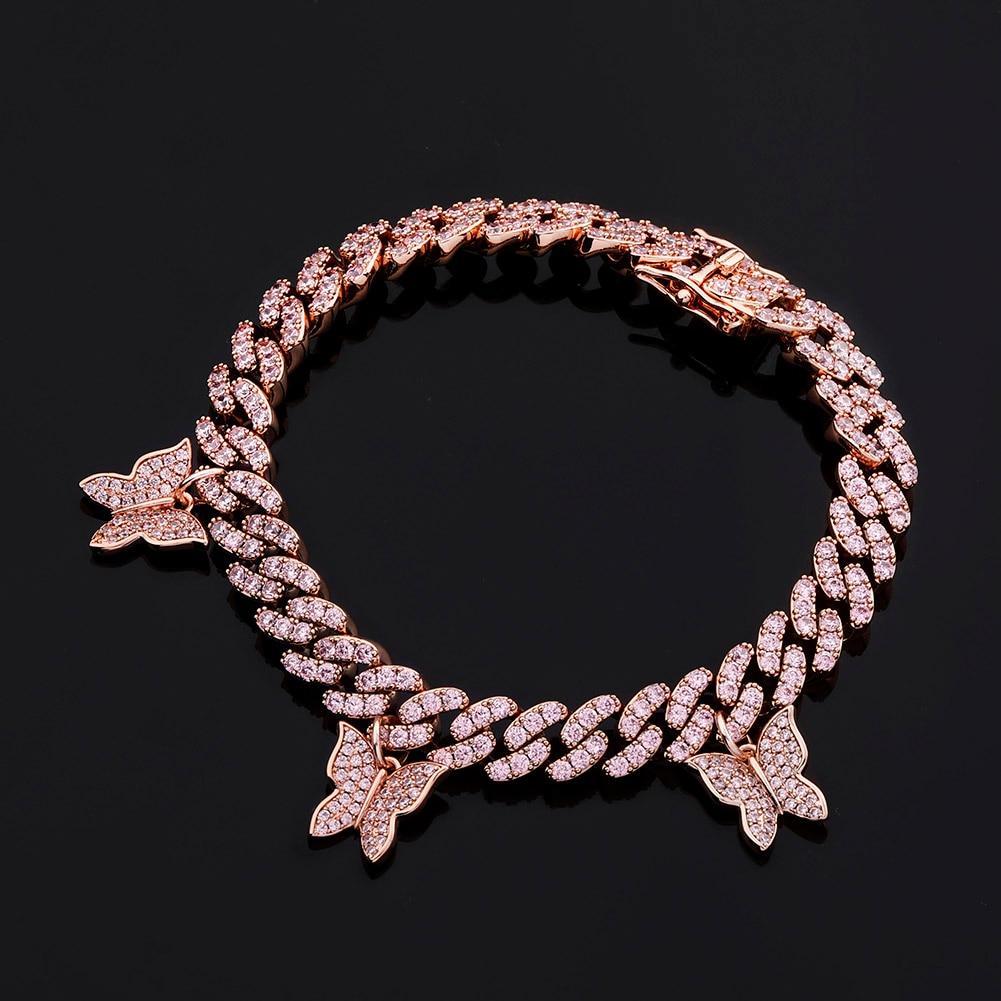8MM BABY BUTTERFLY CUBAN BRACELET 14K - ICECI