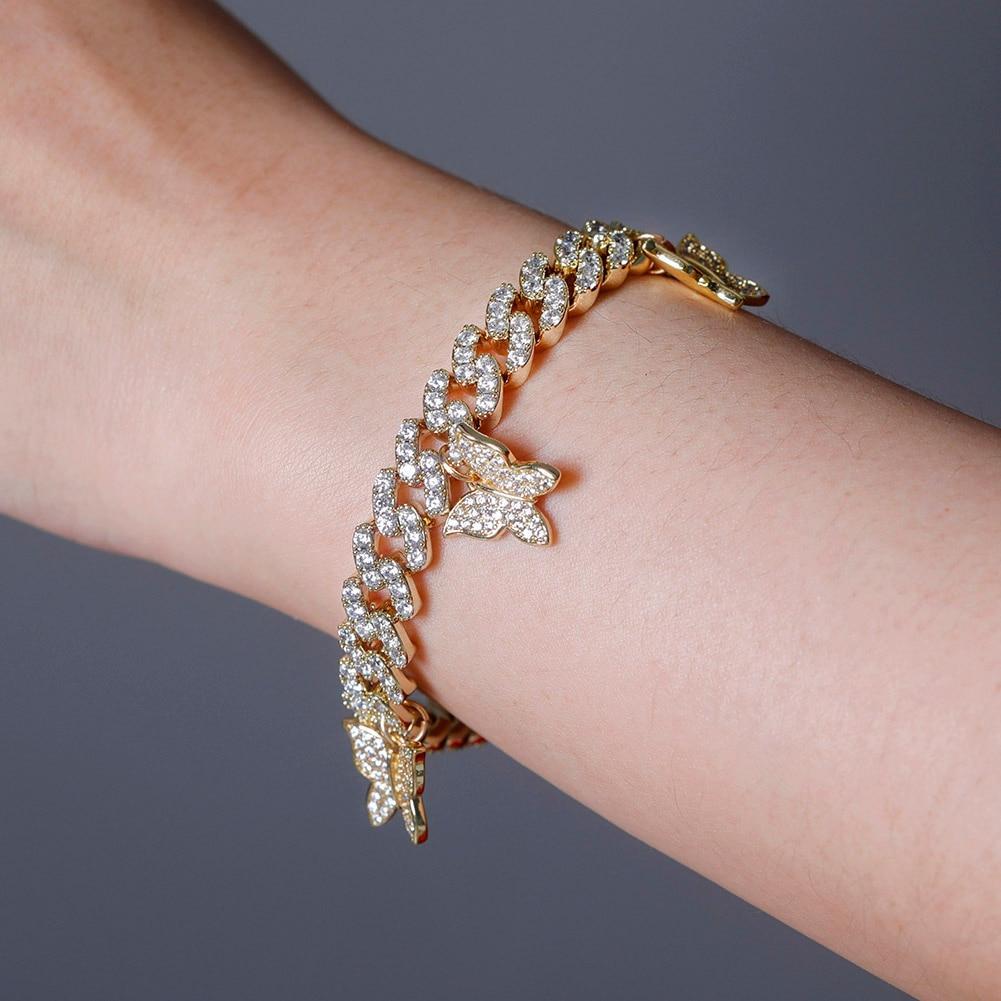 8MM BABY BUTTERFLY CUBAN BRACELET 14K - ICECI