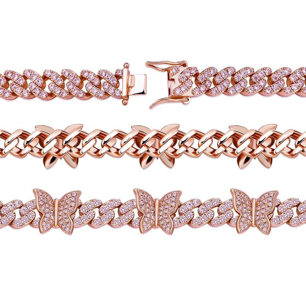 8MM BUTTERFLY CUBAN NECKLACE 14K - ICECI