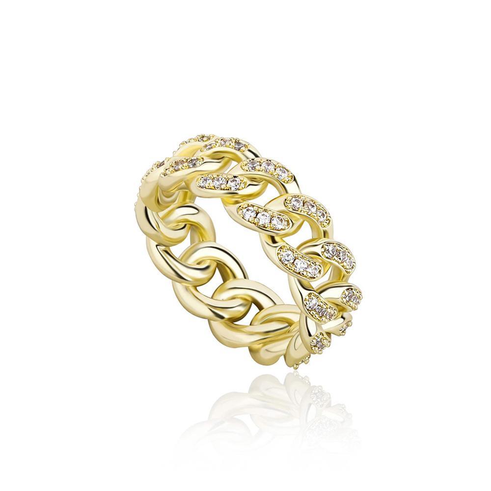 8MM CUBAN RING 14K - ICECI