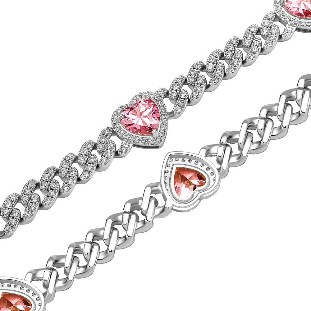 8mm Heart Cuban Necklace 14K - ICECI