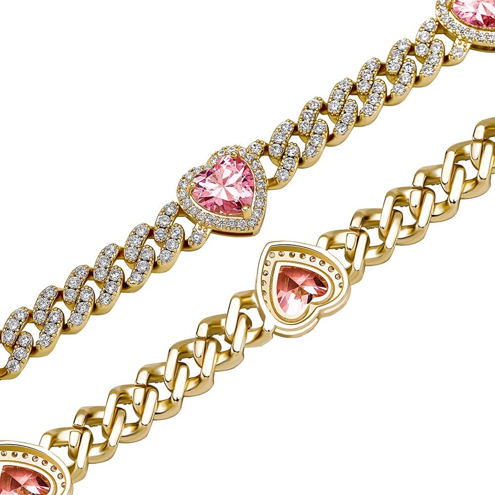 8mm Heart Cuban Necklace 14K - ICECI