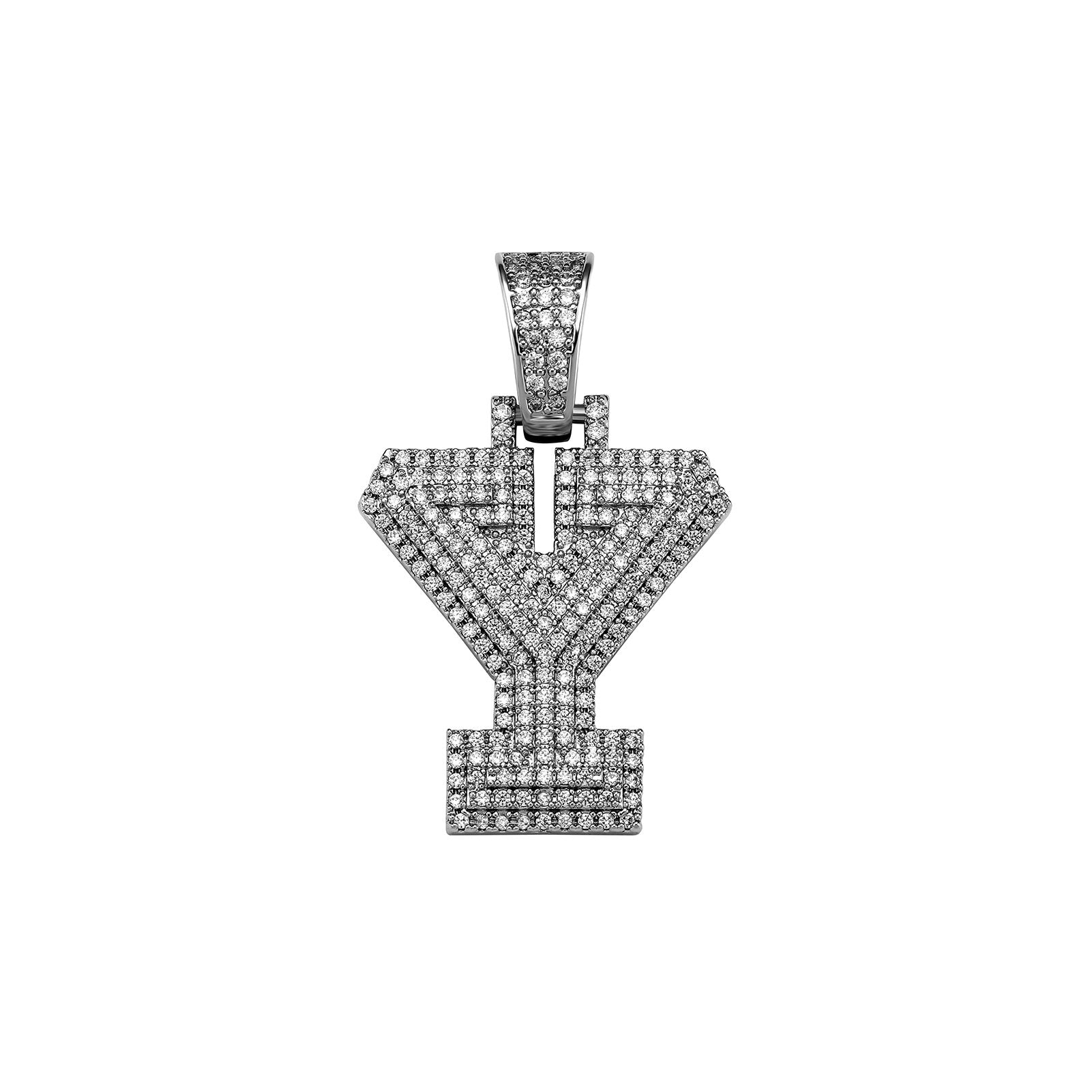 Custom Micro Pave Letter Pendant 14K