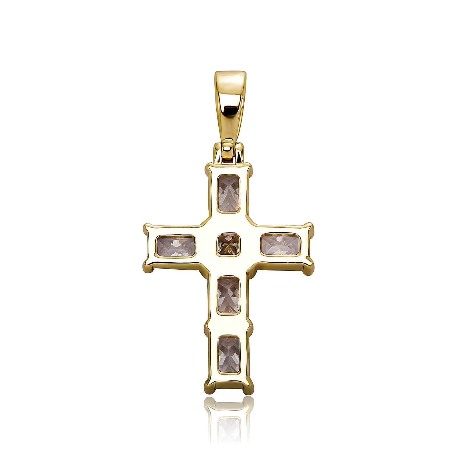 Baby Baguette Cross Pendant 14K - ICECI