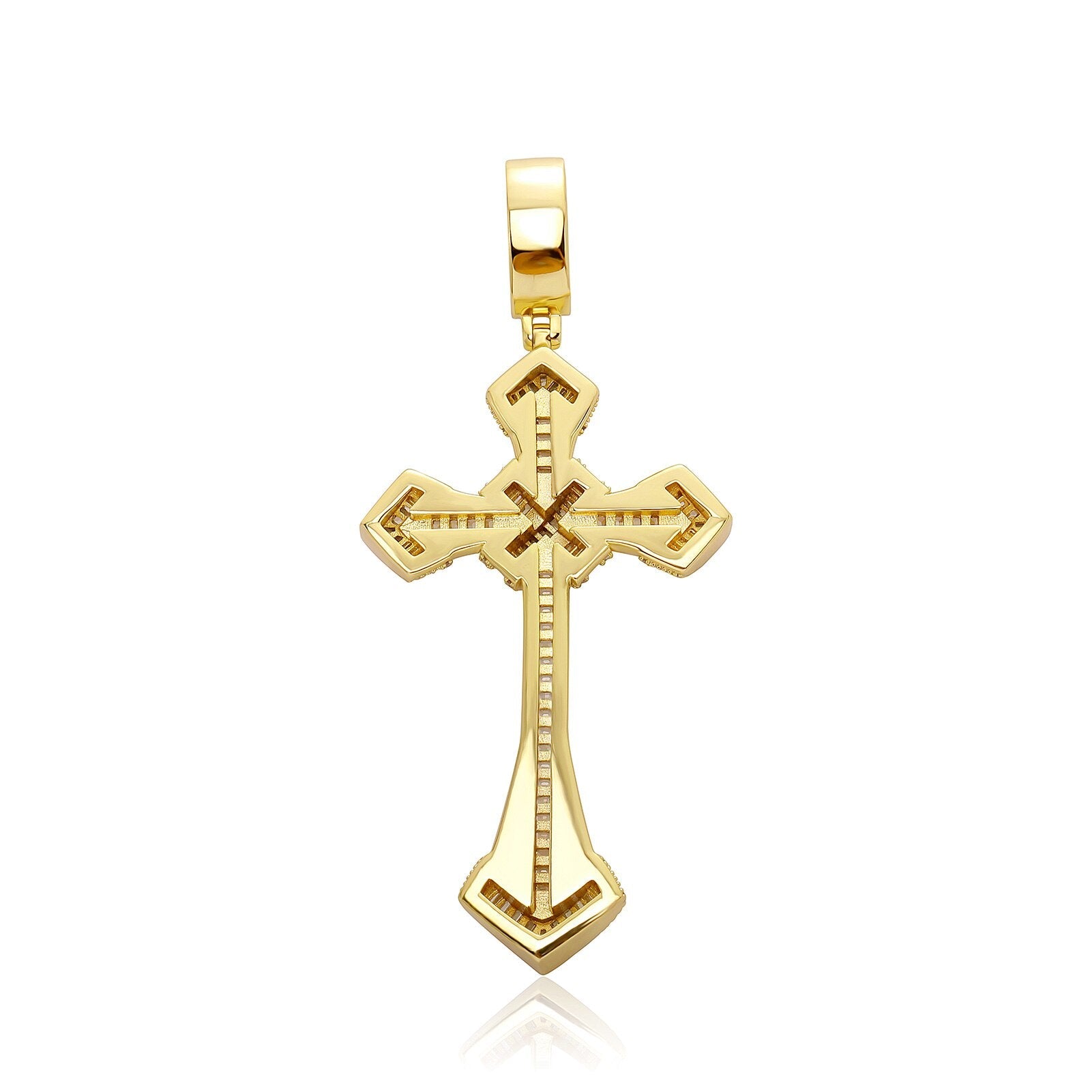 Baguette Punk X Cross Pendant 14K - ICECI