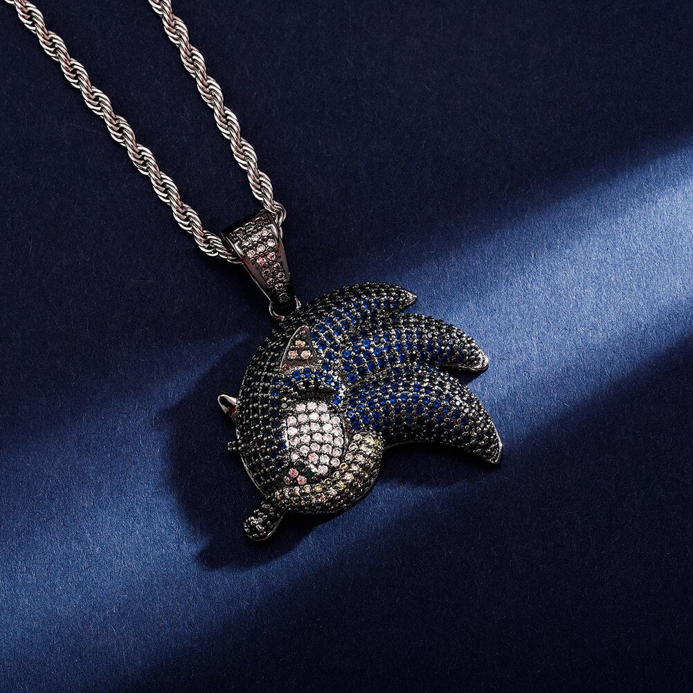 Blue Hedgehog Pendant 18K - ICECI