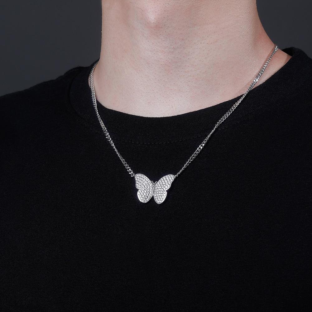 BUTTERFLY MICRO CUBAN NECKLACE 14K - ICECI