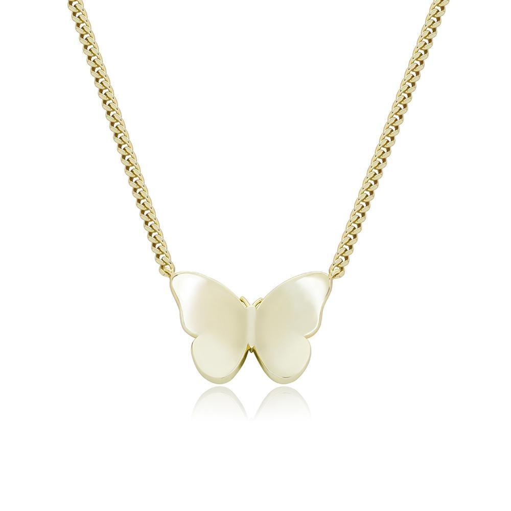 BUTTERFLY MICRO CUBAN NECKLACE 14K - ICECI