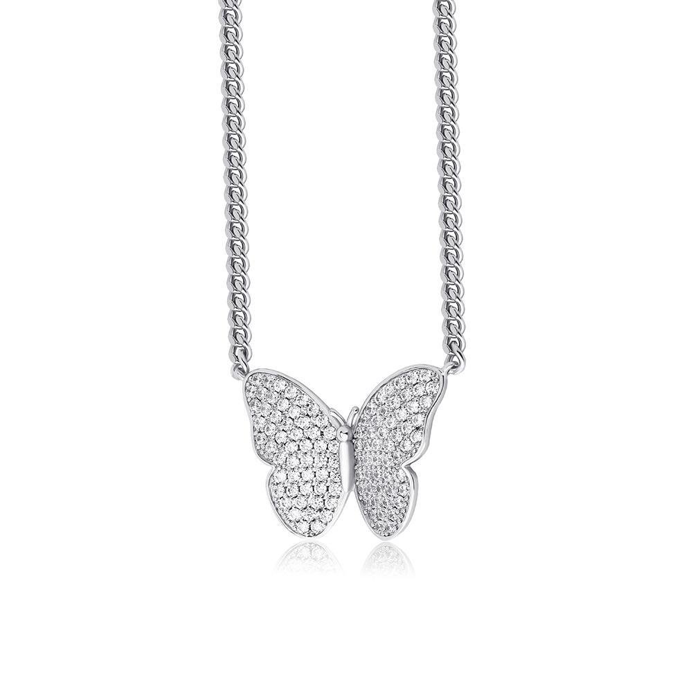 BUTTERFLY MICRO CUBAN NECKLACE 14K - ICECI