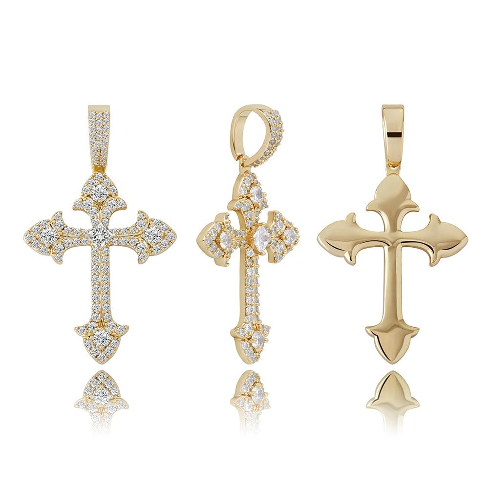 CLUSTERED INFINITY CROSS PENDANT 14K - ICECI