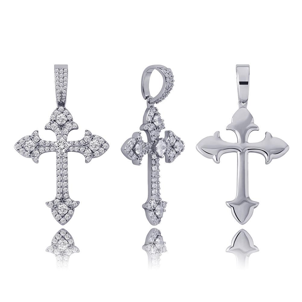 CLUSTERED INFINITY CROSS PENDANT 14K - ICECI