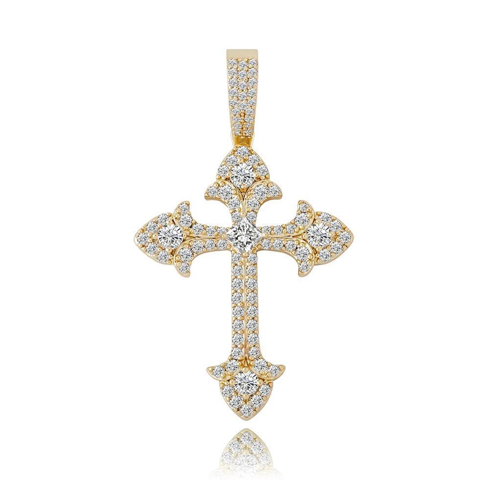CLUSTERED INFINITY CROSS PENDANT 14K - ICECI
