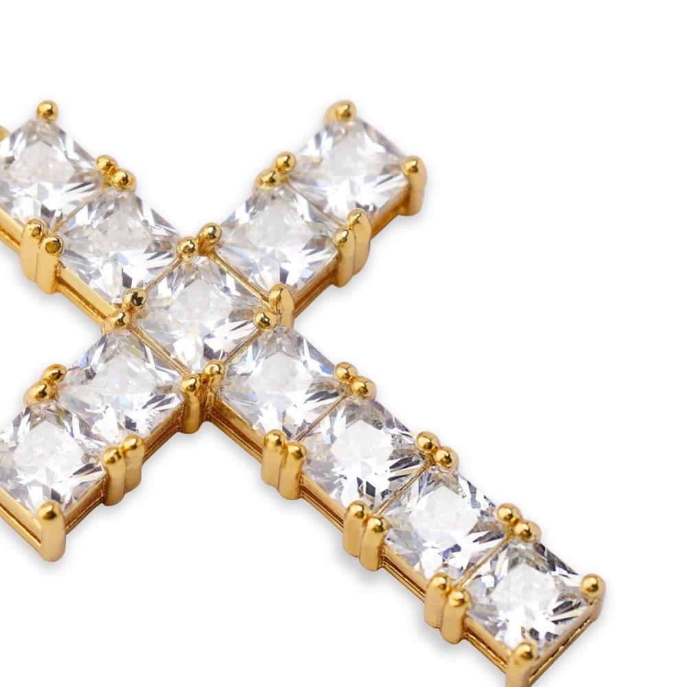 CROSS DROP EARRINGS 18K - ICECI