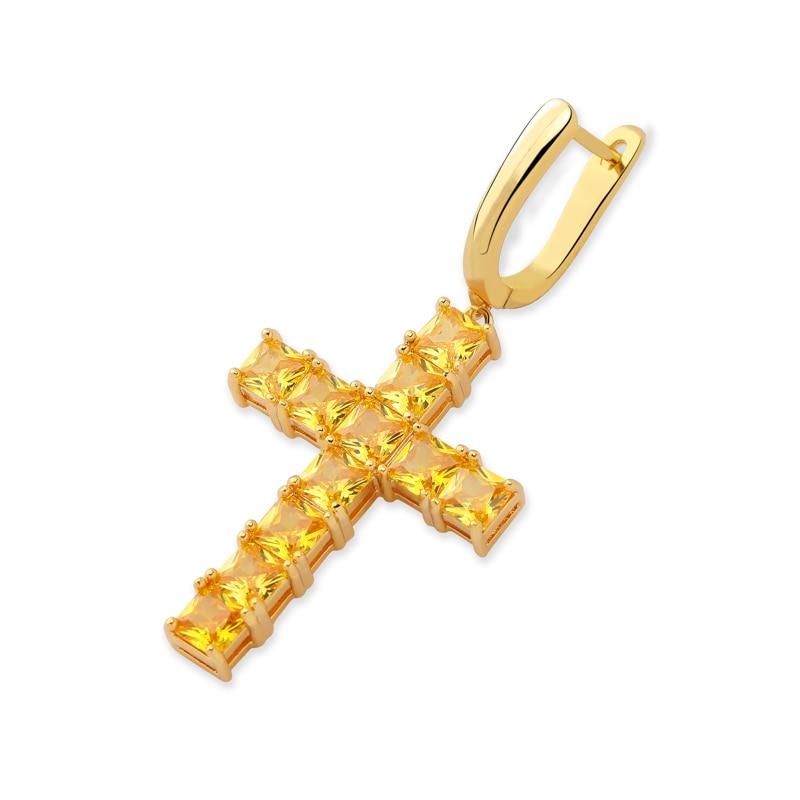 CROSS DROP EARRINGS 18K - ICECI