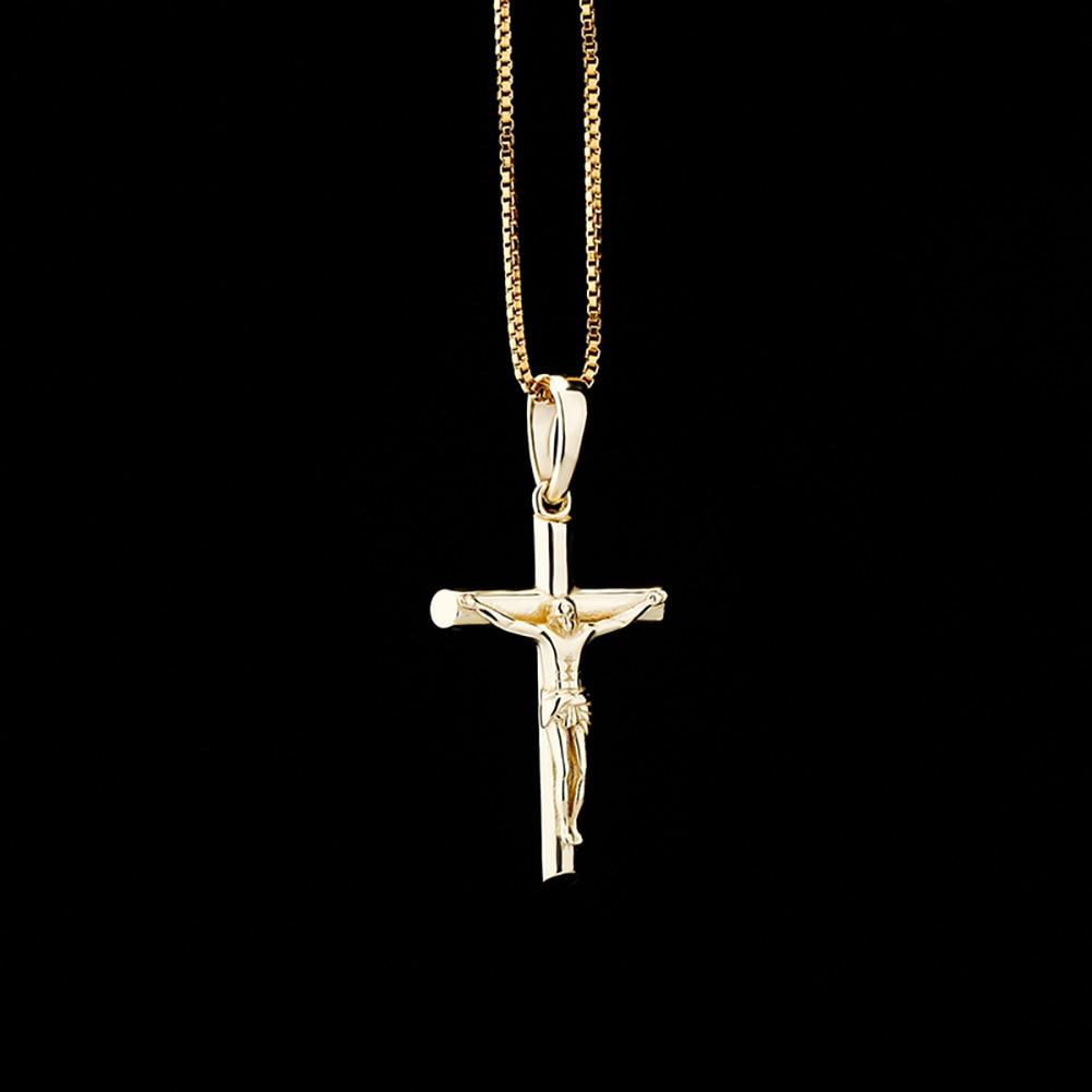 CRUCIFIX PENDANT 14K X STERLING SILVER - ICECI