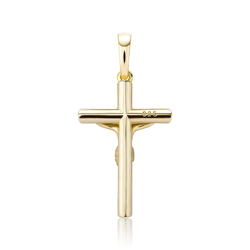 CRUCIFIX PENDANT 14K X STERLING SILVER - ICECI