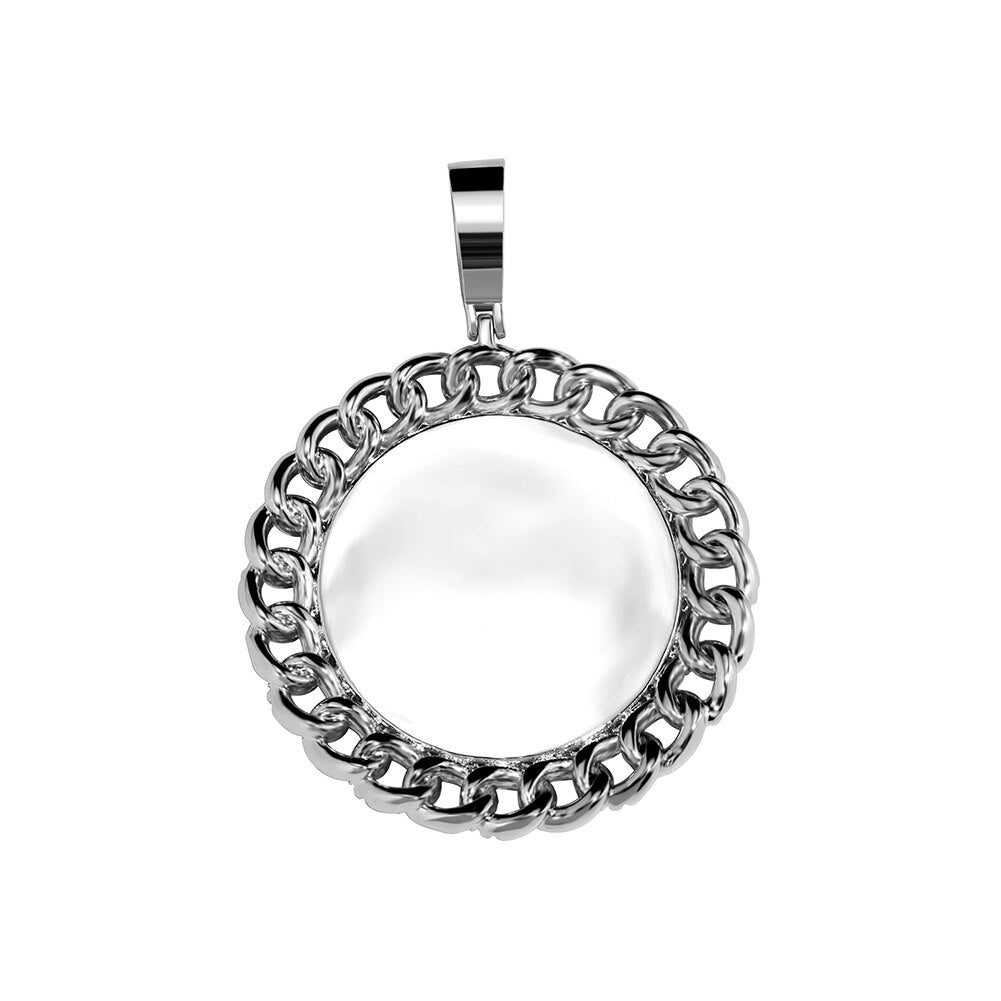 Custom Cuban Link Photo Medallion Pendant 14K - ICECI